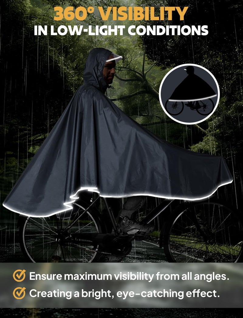 ANYOO Waterproof Rain Poncho Bike Bicycle Rain Capes Lightweight Compact Reusable for Adults - Image 5